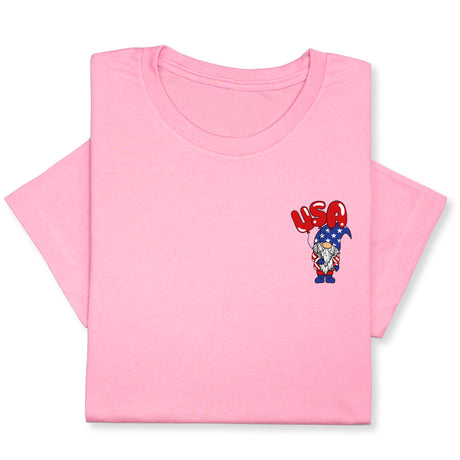 Patriotic Gnome USA T-Shirt, 4th of July Gnome Graphic Tee, American Flag Gnome Shirt, Independence Day Gift for Men & Women