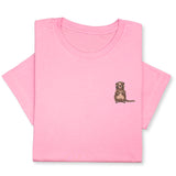Otter Embroidered T-Shirt, Cute Animal Design Tee, Playful Wildlife Gift, Cozy Nature Inspired Shirt Whimsical Embroidery for Animal Lovers