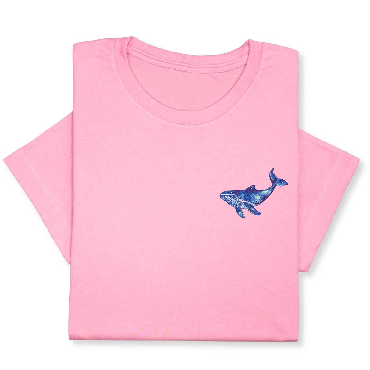 Blue Whale Embroidered Tee, Unisex Marine Life T-Shirt, Sea Life Whale T-Shirt, Ocean Gift for Sea Enthusiasts!