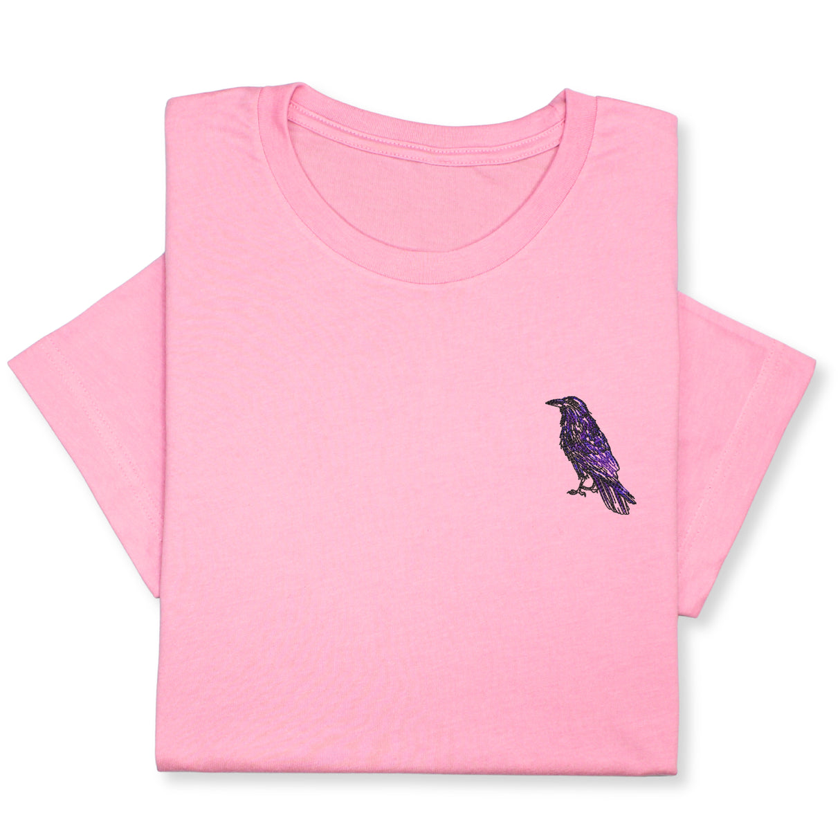 Raven Embroidered T-Shirt | Unisex Crewneck Tee | Nature-Inspired Bird Design | Unique Black Raven Gift for Bird Enthusiasts!