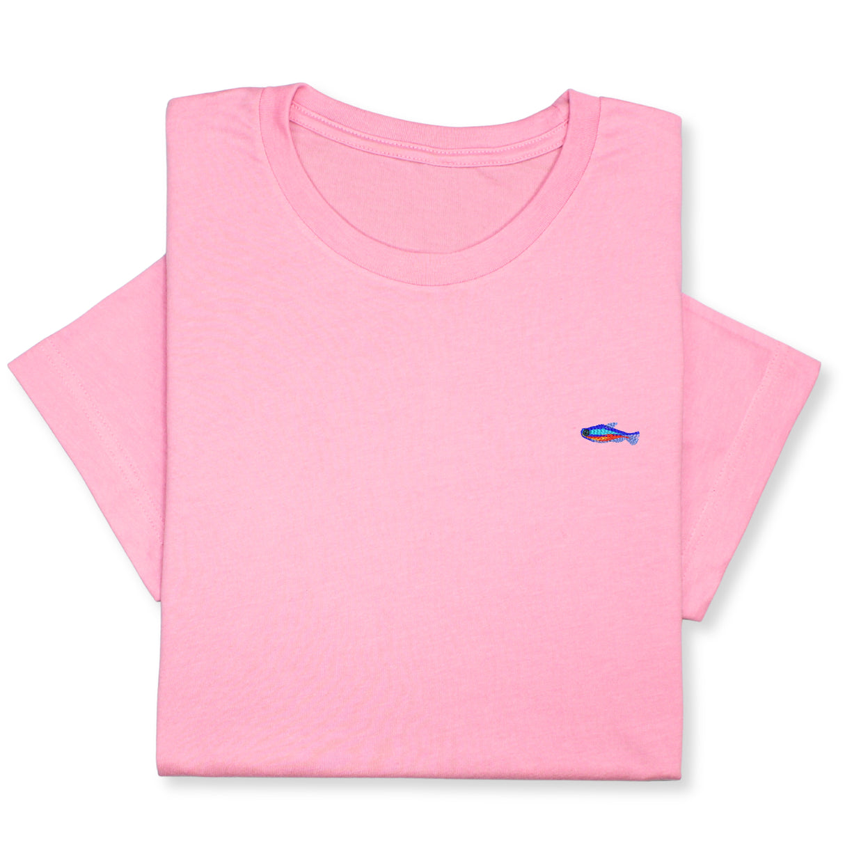 Tiny Fish Embroidered T-Shirt, Minimalist Aquatic Animal Tee, Small Fish Design Shirt, Ocean-Inspired Gift, Cute Sea Life Unisex Cotton Tee