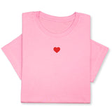 Mini Heart Embroidered T-Shirt with Custom Name, Personalized Valentine Shirt, Love Tee, Cute Gift for Her or Him