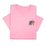 Mouse & Berry Embroidered T-Shirt, Cute Garden Animal Tee, Whimsical Nature Shirt, Funny Rodent Embroidery Gift for Her & Him