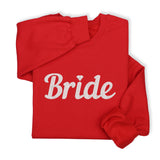 Bride Hoodie & Sweatshirt with Silver Thread Embroidery – Elegant Bridal Pullover, Diamond Detail, Bachelorette Gift, Wedding Morning Outfit