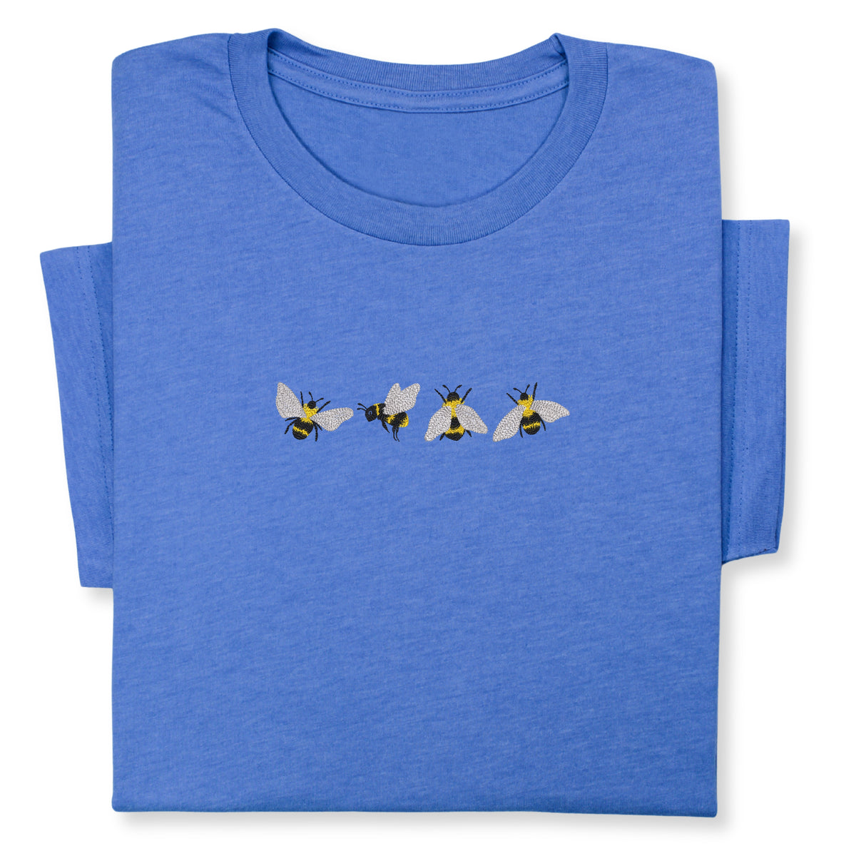 4 Bees Embroidered T-Shirt – Minimalist Insect Shirt, Cute Nature Tee, Bumblebee Lover Gift, Unisex Garden Shirt for Bee Fans & Nature Lovers