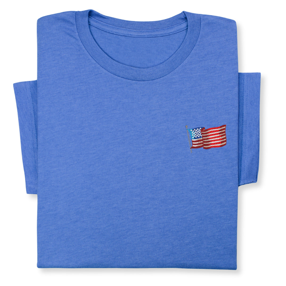 USA Flag Embroidered Tee, Patriotic American T-Shirt for Independence Day, 4th July Gift