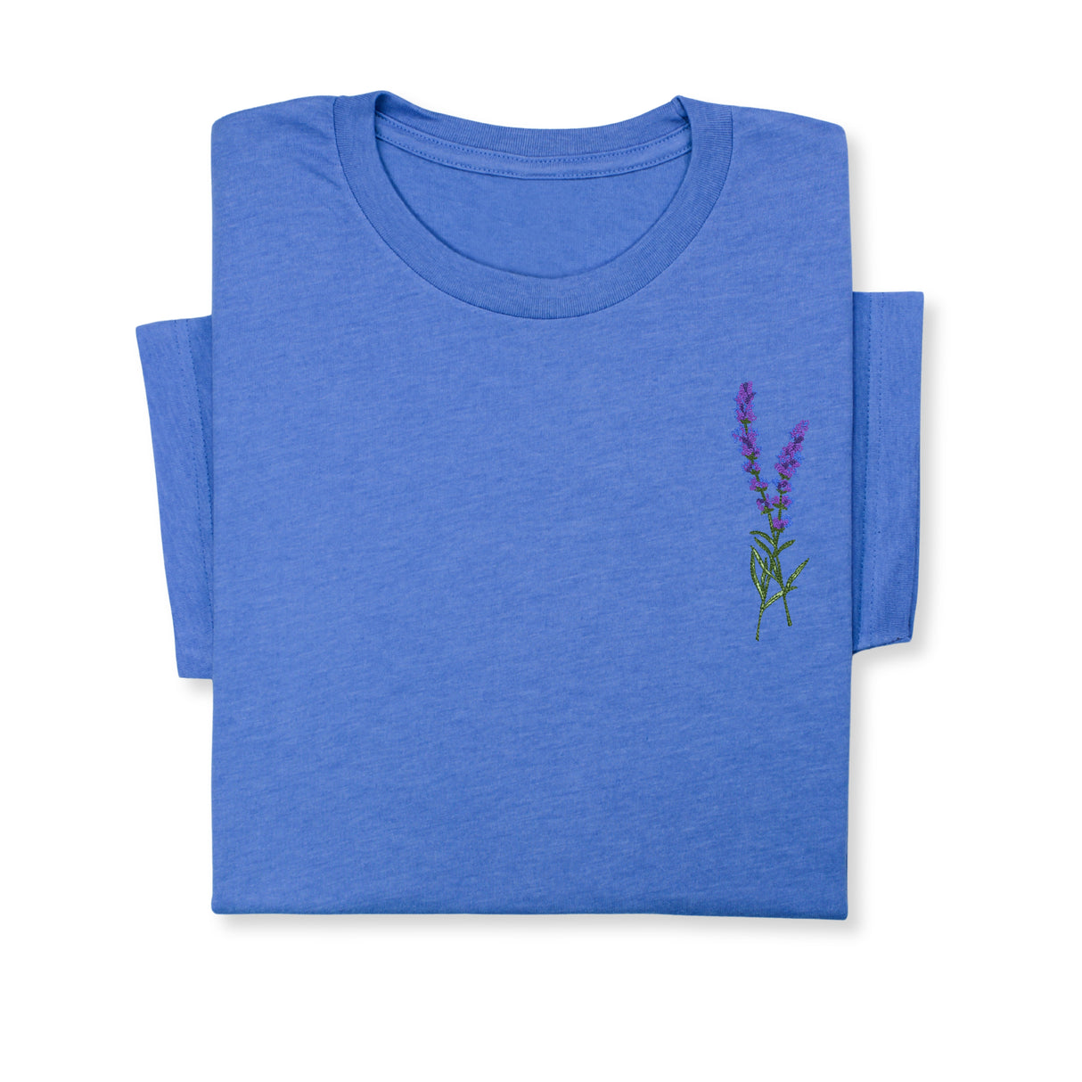 Lavender Embroidered T-Shirt, Minimalist Botanical Shirt, Floral Gift for Her, Nature Inspired Tee, Delicate Flower Embroidery