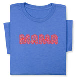 MAMA Print T-Shirt, Bold Red Heart Pattern Design, Cute Graphic Tee for Mom, Mother's Day Gift, Whimsical Mama Shirt for Her