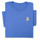 Halloween Ghost T-Shirt with Pumpkin, Cute Spooky Embroidered Tee for Fall & Halloween Season