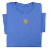 Custom Embroidered Ukrainian Coat of Arms T-Shirt - Patriotic Ukraine Emblem Tee, Handmade Heritage T-Shirt!