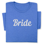 Bride T-Shirt with Silver Embroidery – Elegant Bridal Tee, Diamond Detail, Wedding Morning Shirt, Bachelorette Party Gift, Bride-to-Be Outfit