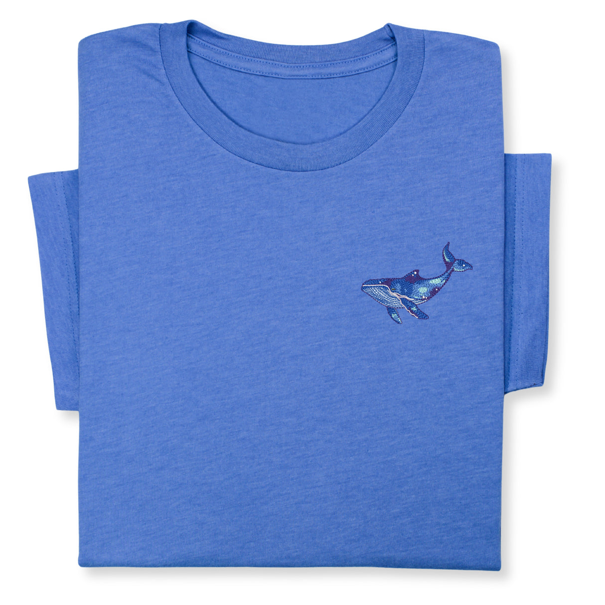Blue Whale Embroidered Tee, Unisex Marine Life T-Shirt, Sea Life Whale T-Shirt, Ocean Gift for Sea Enthusiasts!