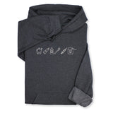 Custom Dental Embroidered Hoodie & Sweatshirt, Tooth Icons Design, Dentist Hygienist Gift, Dental Assistant Unisex Workwear