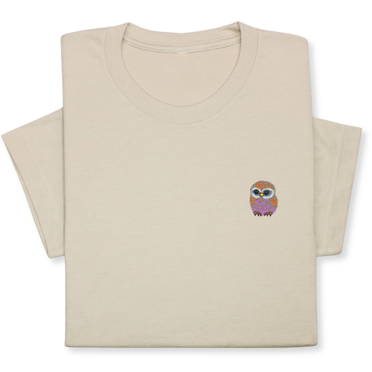 Cute Owl Embroidered T-Shirt, Whimsical Bird Lover Gift, Small Animal Embroidery Tee, Cozy Nature-Inspired Shirt