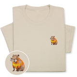 Funny Capybara Embroidered T-shirt Gift, Embroidered Capybara T-shirt Unisex, Capybara Crewneck, Cute Capybara Gift, Animal T-shirt