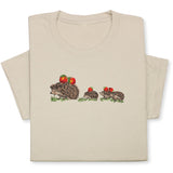 Embroidered Hedgehog Family T-Shirt, Cute Animal Nature Lover Gift
