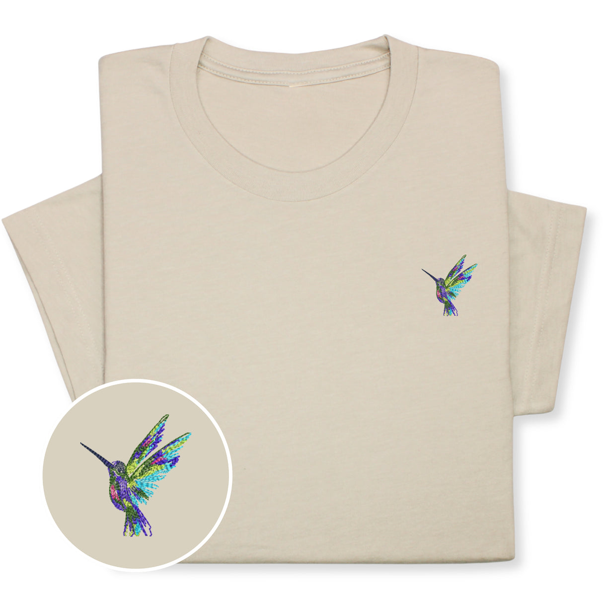 Hummingbird Embroidered T-shirt, Embroidered Bird T-shirt, Embroidered Bird Tee Crewneck Unisex, Cute Hummingbird T-shirt Gift for Friends!
