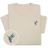 Hummingbird Embroidered T-shirt, Embroidered Bird T-shirt, Embroidered Bird Tee Crewneck Unisex, Cute Hummingbird T-shirt Gift for Friends!