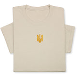Custom Embroidered Ukrainian Coat of Arms T-Shirt - Patriotic Ukraine Emblem Tee, Handmade Heritage T-Shirt!