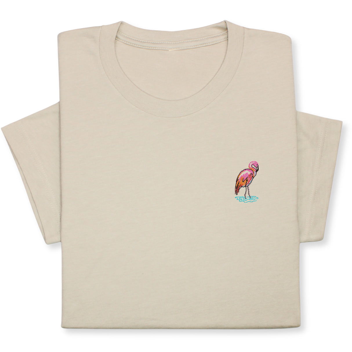 Pink Flamingo Embroidered T-shirt, Embroidered Flamingo T-shirt, Embroidered Bird T-shirt Unisex, Pink Flamingo T-Shirt Gift for Bird Lover!