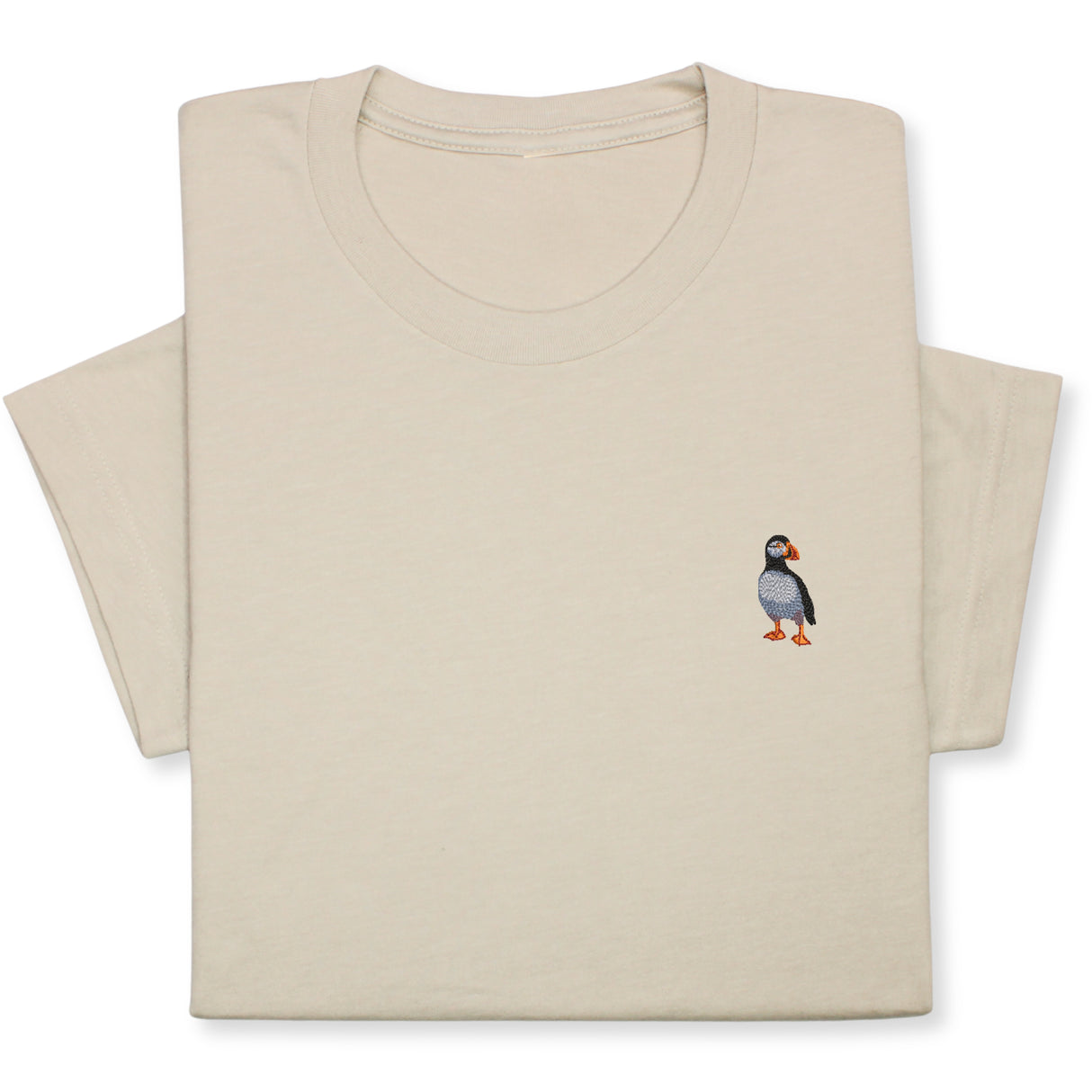 Puffin Embroidered T-Shirt, Cute Seabird Gift for Nature Lover, Minimalist Bird Design, Coastal Wildlife Tee, Nautical Aesthetic Outfit