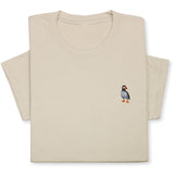 Puffin Embroidered T-Shirt, Cute Seabird Gift for Nature Lover, Minimalist Bird Design, Coastal Wildlife Tee, Nautical Aesthetic Outfit