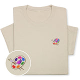 Embroidered Artist Palette T-Shirt, Colorful Creative Tee Gift Unisex