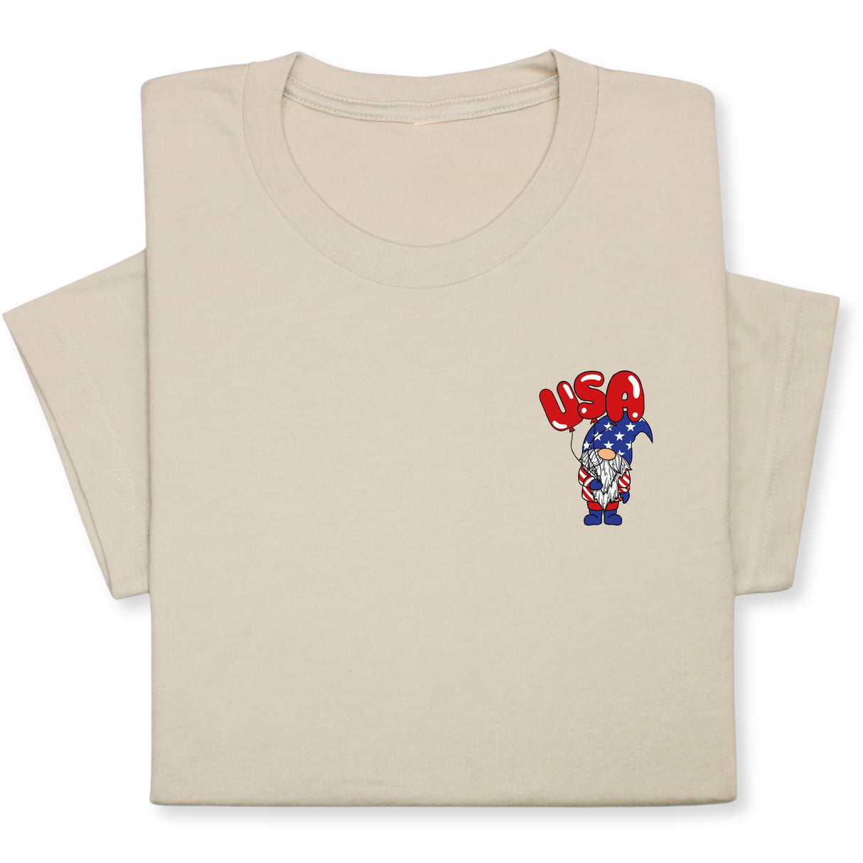Patriotic Gnome USA T-Shirt, 4th of July Gnome Graphic Tee, American Flag Gnome Shirt, Independence Day Gift for Men & Women