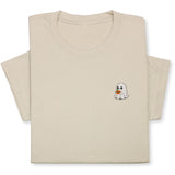 Halloween Ghost T-Shirt with Pumpkin, Cute Spooky Embroidered Tee for Fall & Halloween Season