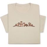 Otters Embroidered T-Shirt, Cute Otters Shirt for Animal Lovers, Playful Wildlife Tee, Nature Inspired Embroidery Gift, Unisex Otter Lover