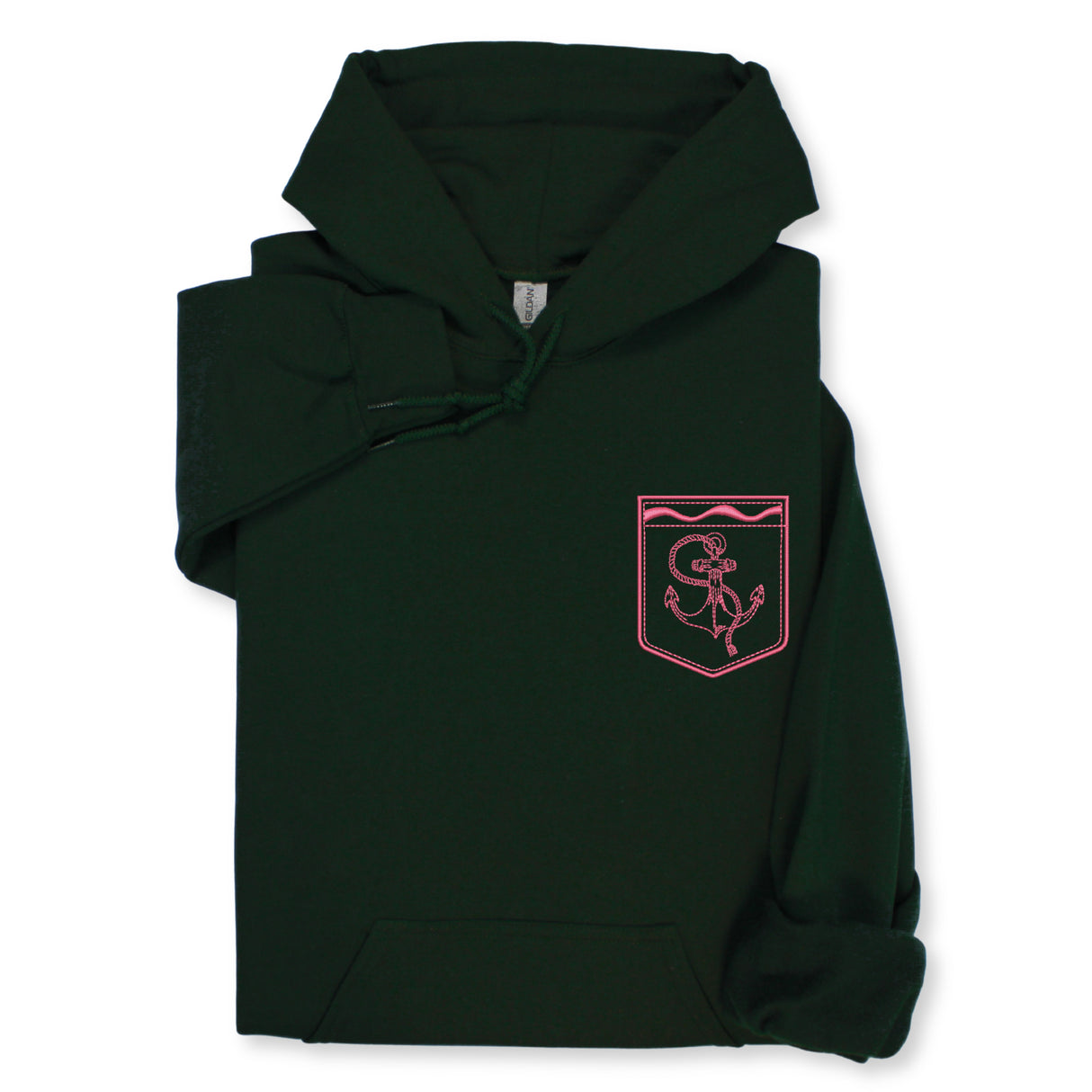 Anchor Embroidered Hoodie & Sweatshirt with Faux Pocket, Nautical Embroidery Pullover, Coastal Unisex Gift for Ocean & Sea Lovers