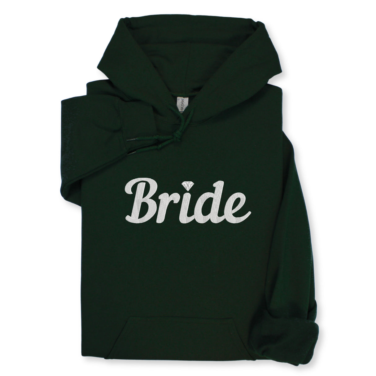Bride Hoodie & Sweatshirt with Silver Thread Embroidery – Elegant Bridal Pullover, Diamond Detail, Bachelorette Gift, Wedding Morning Outfit