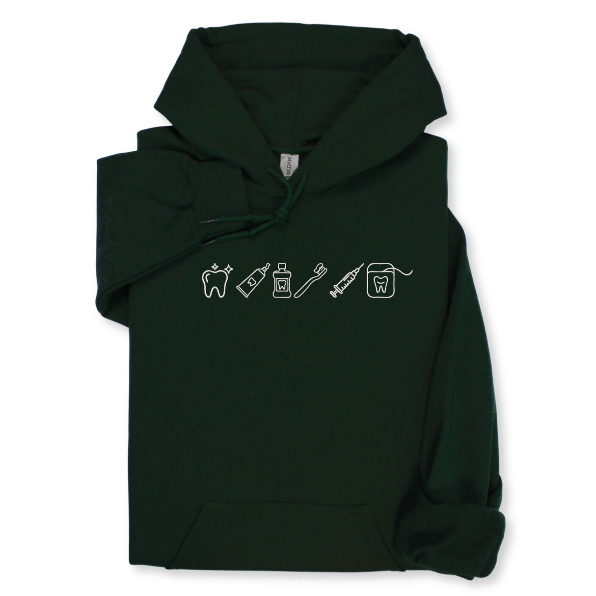 Custom Dental Embroidered Hoodie & Sweatshirt, Tooth Icons Design, Dentist Hygienist Gift, Dental Assistant Unisex Workwear
