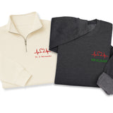 Personalized Nurse Embroidered Hoodie, Quarter Zip & Sweatshirt – Custom Name Gift, Heartbeat Medical Apparel for Healthcare Workers