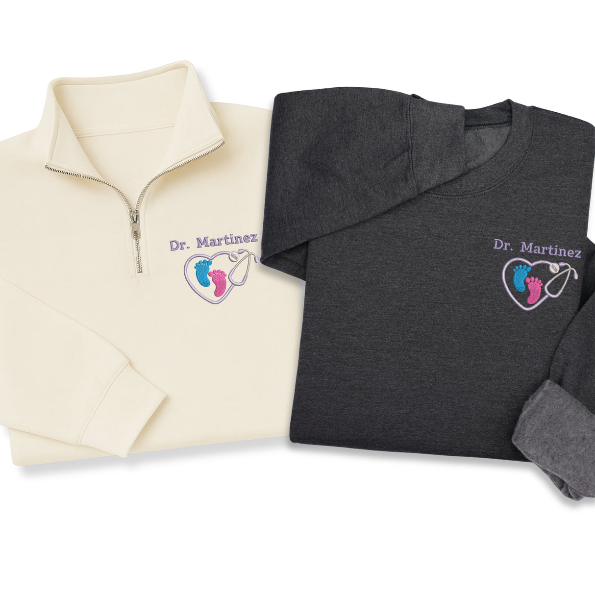 Personalized Medical 1/4 Zip Pullover, Hoodie, Sweatshirt  – Gift for NICU, Pediatric Nurse, Labor & Delivery or Baby Care Professionals