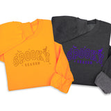 Spooky Season Embroidered Hoodie & Sweatshirt – Halloween Pullover, Cozy Fall Layer with Cat, Bats & Webs, Unisex October Gift