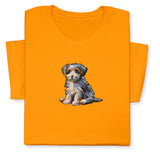 Cute Puppy Embroidered T-Shirt, Colorful Dog Lover Gift, Whimsical Pet Design Tee, Playful Animal Embroidery, Cozy Outfit for Dog