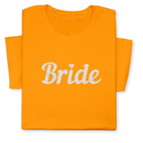 Bride T-Shirt with Silver Embroidery – Elegant Bridal Tee, Diamond Detail, Wedding Morning Shirt, Bachelorette Party Gift, Bride-to-Be Outfit