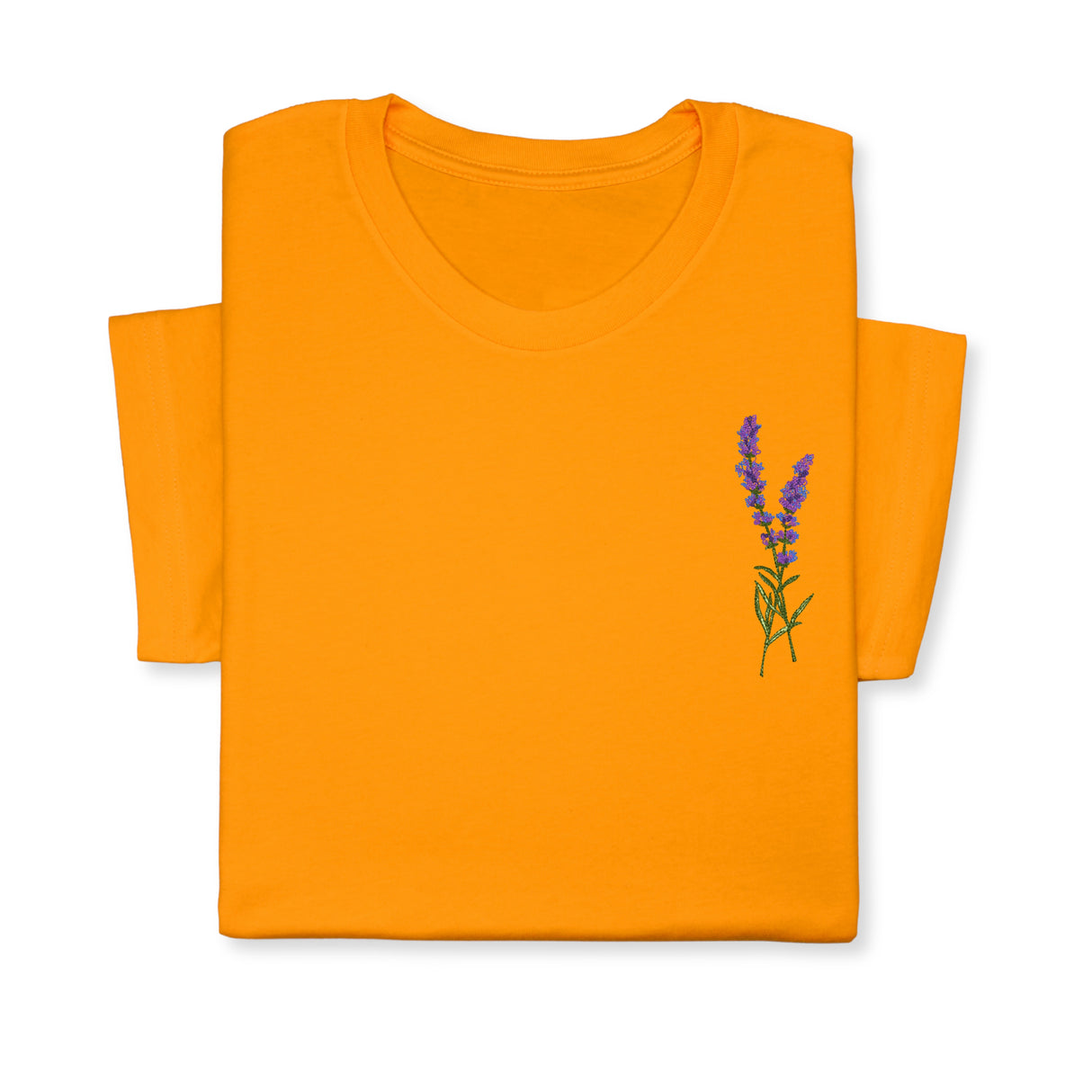 Lavender Embroidered T-Shirt, Minimalist Botanical Shirt, Floral Gift for Her, Nature Inspired Tee, Delicate Flower Embroidery