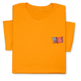 USA Flag Embroidered Tee, Patriotic American T-Shirt for Independence Day, 4th July Gift