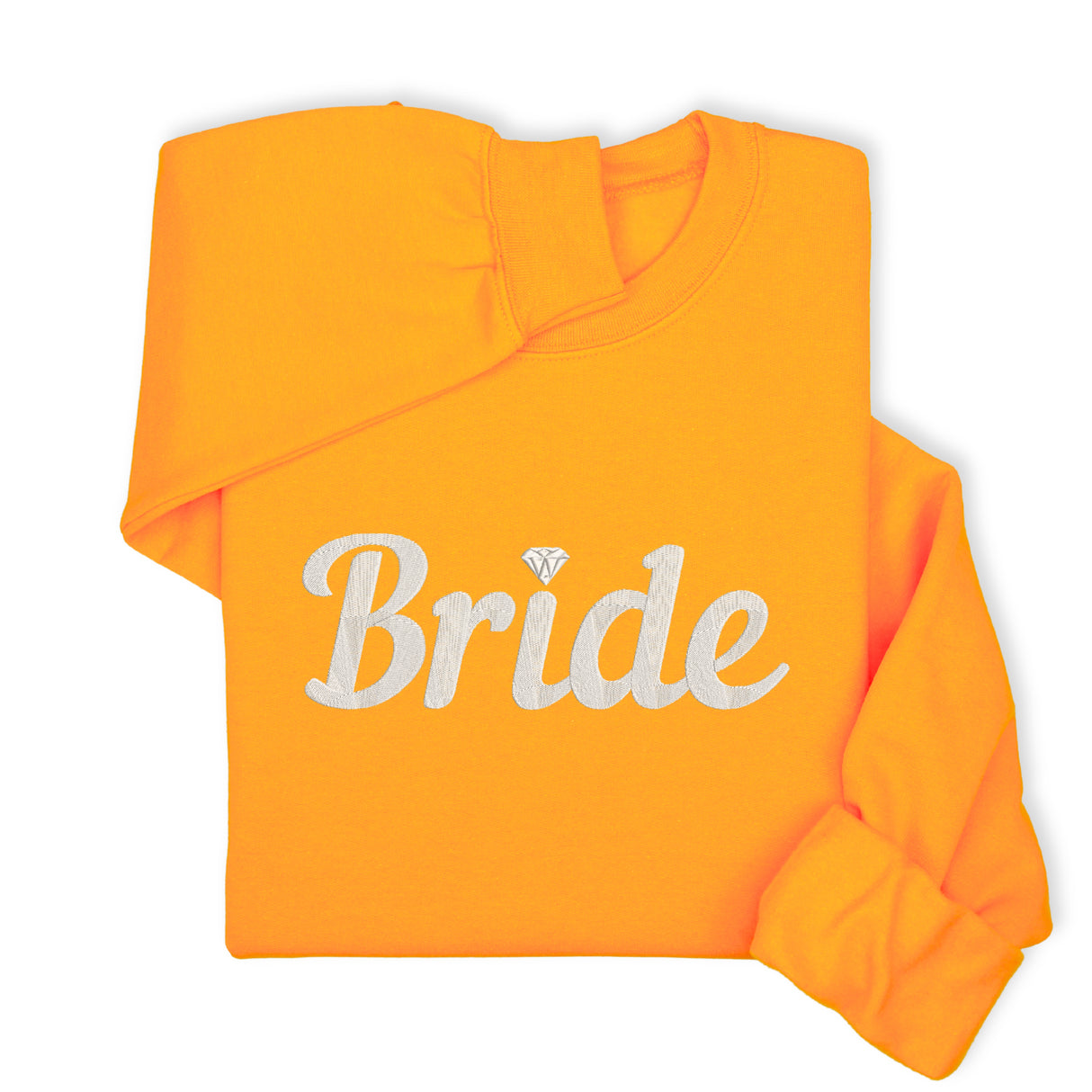Bride Hoodie & Sweatshirt with Silver Thread Embroidery – Elegant Bridal Pullover, Diamond Detail, Bachelorette Gift, Wedding Morning Outfit