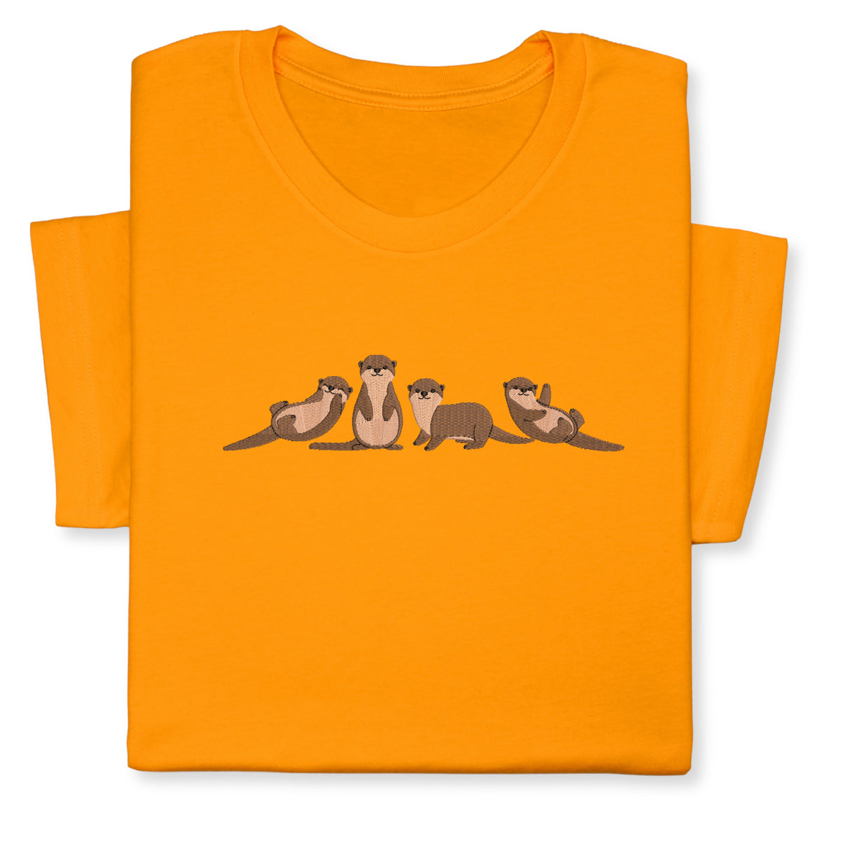 Otters Embroidered T-Shirt, Cute Otters Shirt for Animal Lovers, Playful Wildlife Tee, Nature Inspired Embroidery Gift, Unisex Otter Lover