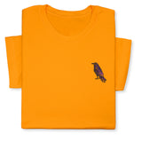 Raven Embroidered T-Shirt | Unisex Crewneck Tee | Nature-Inspired Bird Design | Unique Black Raven Gift for Bird Enthusiasts!