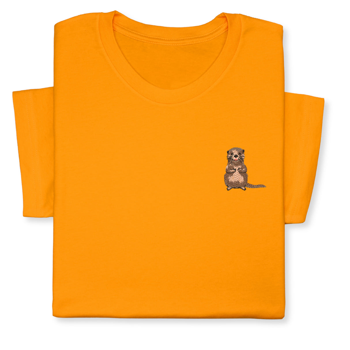 Otter Embroidered T-Shirt, Cute Animal Design Tee, Playful Wildlife Gift, Cozy Nature Inspired Shirt Whimsical Embroidery for Animal Lovers