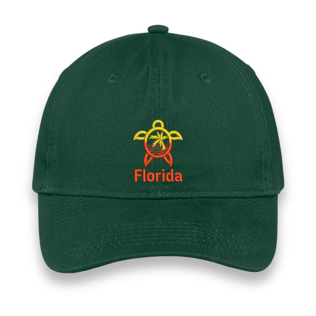 Florida Turtle Embroidered Hat, Sea Life Beach Cap, Unisex Coastal Gift, Vacation Souvenir Baseball Hat, Nature-Inspired Design