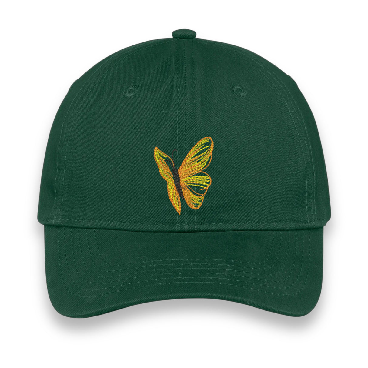 Yellow Butterfly Embroidered Hat, Nature-Inspired Baseball Cap, Cute Gift for Her or Him, Summer Garden Aesthetic Unisex Cap