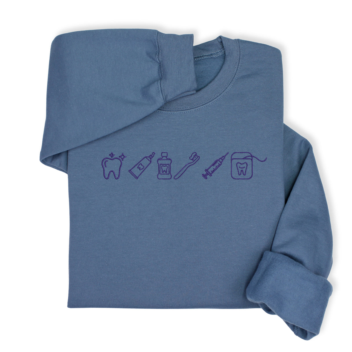 Custom Dental Embroidered Hoodie & Sweatshirt, Tooth Icons Design, Dentist Hygienist Gift, Dental Assistant Unisex Workwear