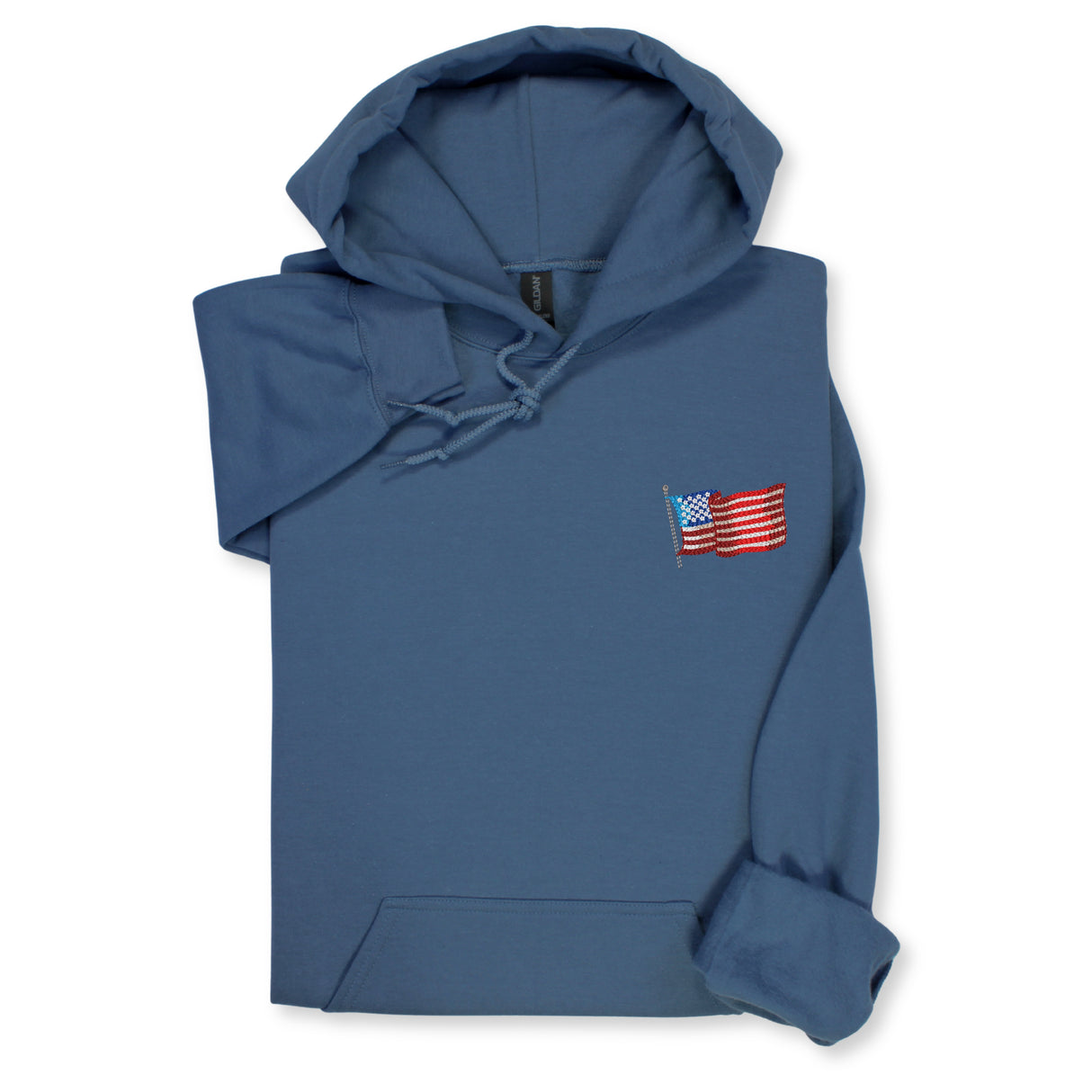 American Flag Embroidered Hoodie & Sweatshirt, Patriotic USA Pride Gift, 4th of July Unisex Apparel, Independence Day Outfit