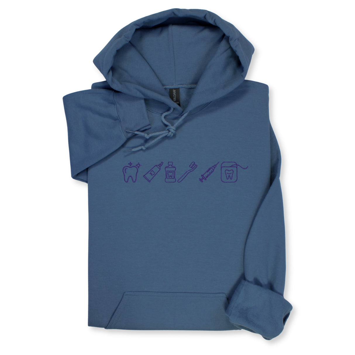 Custom Dental Embroidered Hoodie & Sweatshirt, Tooth Icons Design, Dentist Hygienist Gift, Dental Assistant Unisex Workwear