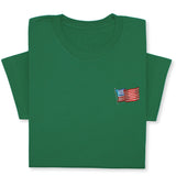 USA Flag Embroidered Tee, Patriotic American T-Shirt for Independence Day, 4th July Gift